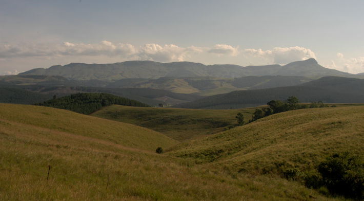 Inhlosane range with Inhlosane peak at right